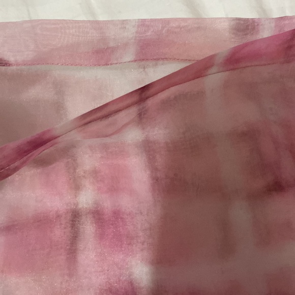 Super cute sheer pink tie dye checkered boot cut flare pants Y2K - Picture 4 of 4